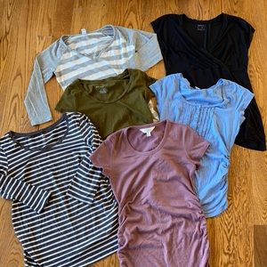 Lot of maternity shirts- Gap, H&M, Liz Lange more